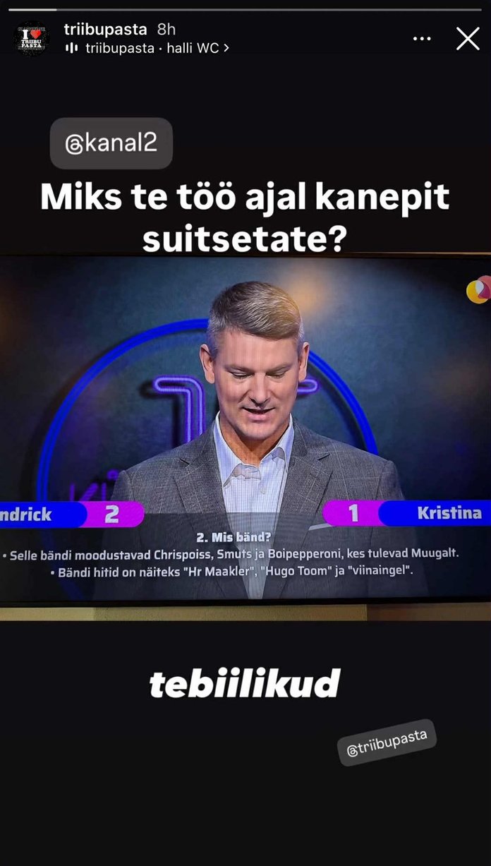 Kuvatõmmis Triibupasta story’st