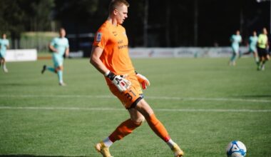 Kuressaare väravavaht Karl-Romet Nõmm. Foto: Liisi Troska / jalgpall.ee