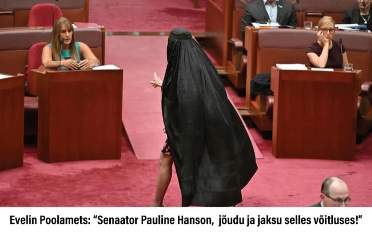 Kuna burkat keelustada ei taheta, ilmus austraallanna protestiks parlamenti just burkas
