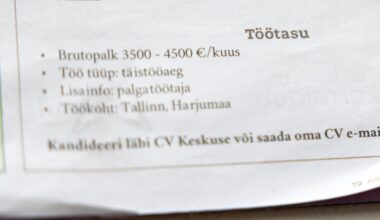 Uuel aastal peab avaldama pakutava palga juba tööpakkumises. Paljud tööandjad pelgavad seda