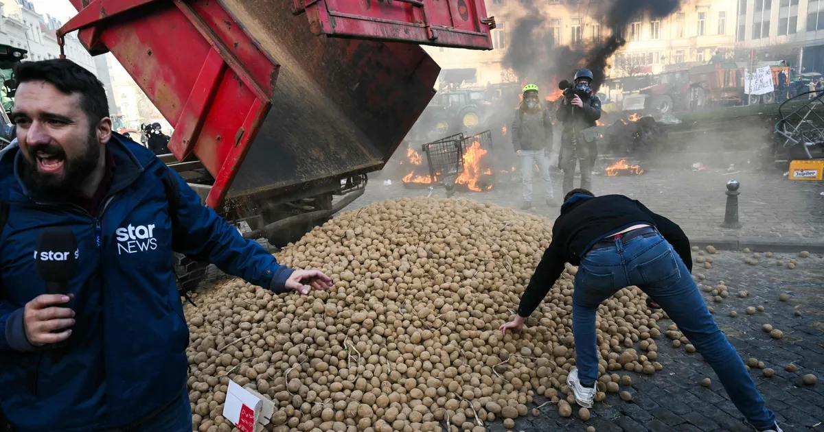 KARTUL VISKEMOONAKS Rõõmsa juustuloopimisega alanud põldurite protest muutus Brüsselis vägivaldseks - Maailm - Postimees.ee