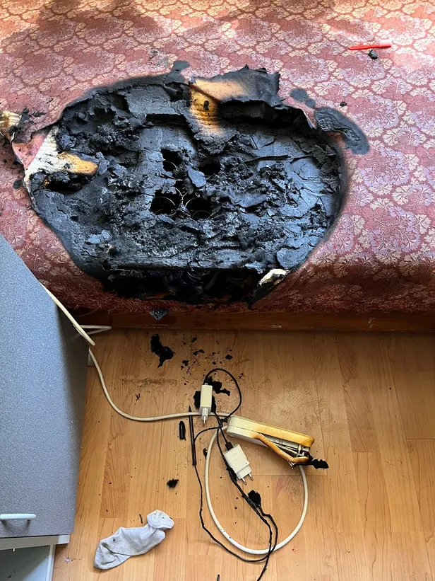 Süttinud pikendusjuhe.