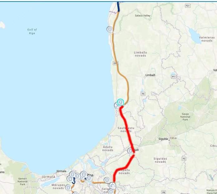 Vene rööpmelaiusele jääks kaardil punasega märgitud Pärnu ja Riia vaheline lõik.