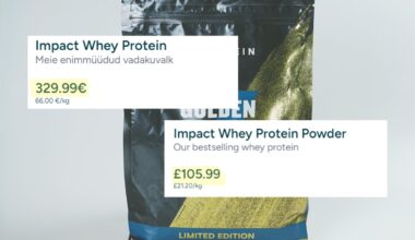 MyProteini tooted maksavad Eestis kordades rohkem kui mujal