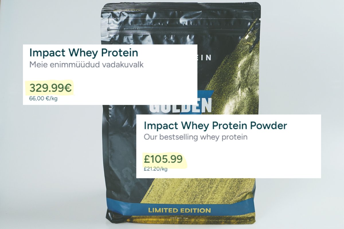 MyProteini tooted maksavad Eestis kordades rohkem kui mujal