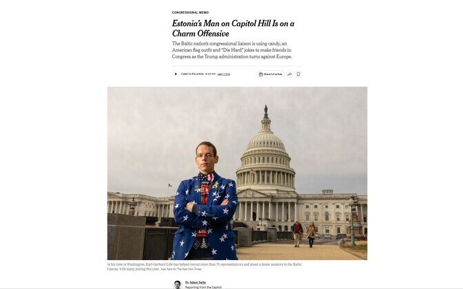 New York Times: Eesti esindaja Kapitooliumil võlub oma sarmiga USA seadusandjaid | Välismaa