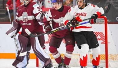 Läti hokinoored pakkusid Kanadale taas raske õhtu | Jäähoki