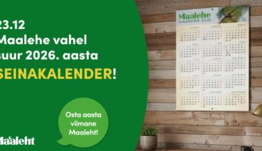 Maalehe seinakalender ilmub aasta viimase lehe vahel