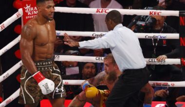 VIDEO | Briti poksitäht Anthony Joshua nokauteeris juutuuber Jake Pauli kuuendas raundis. Paul: mul on vist lõug murtud