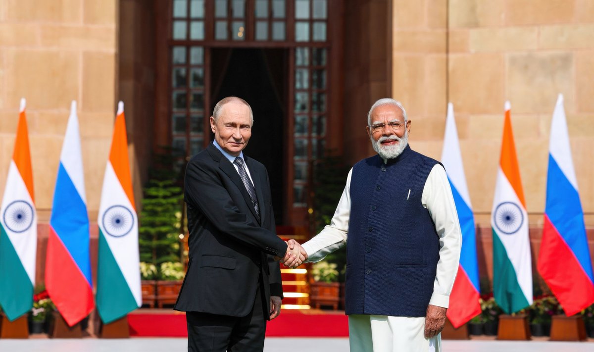Vladimir Putin ja Narendra Modi New Delhis 5. detsembril