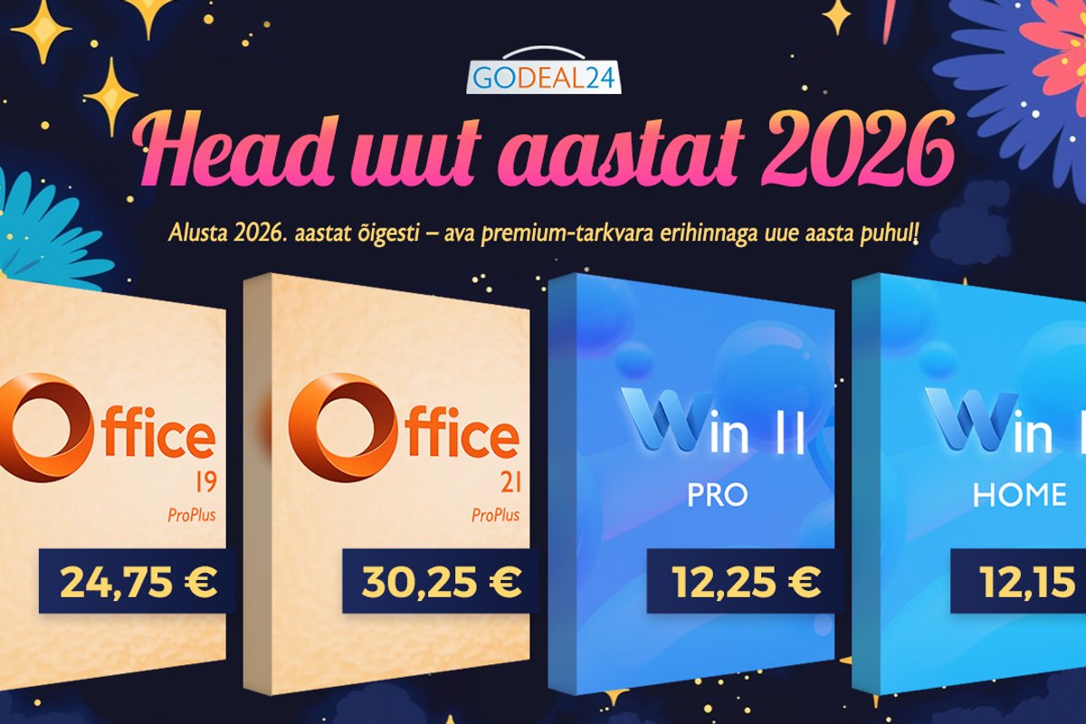 Head uut aastat 2026! Microsoft Office 2021 Pro eluaegse litsentsiga vaid 30,25€ ning Windows 11 Pro vaid 12,25€!