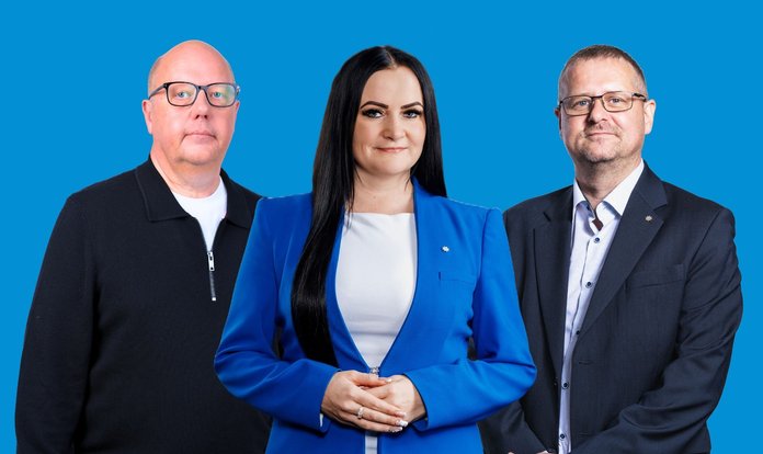 Isamaa linnaosavanemad (vasakult) Ahti Kallikorm, Marja-Liisa Veiser ja Gerry Konnov.