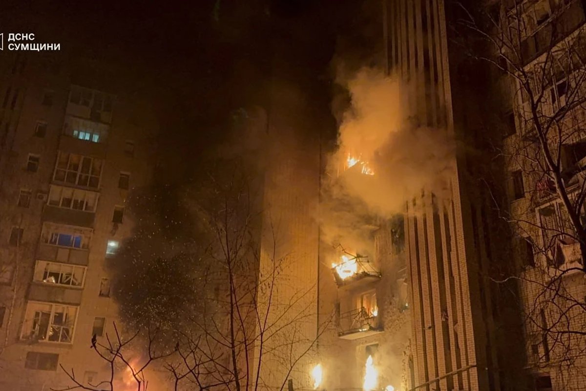 Vene armee droonid tabasid Ukrainas kõrghoonet, seitse inimest sai vigastada