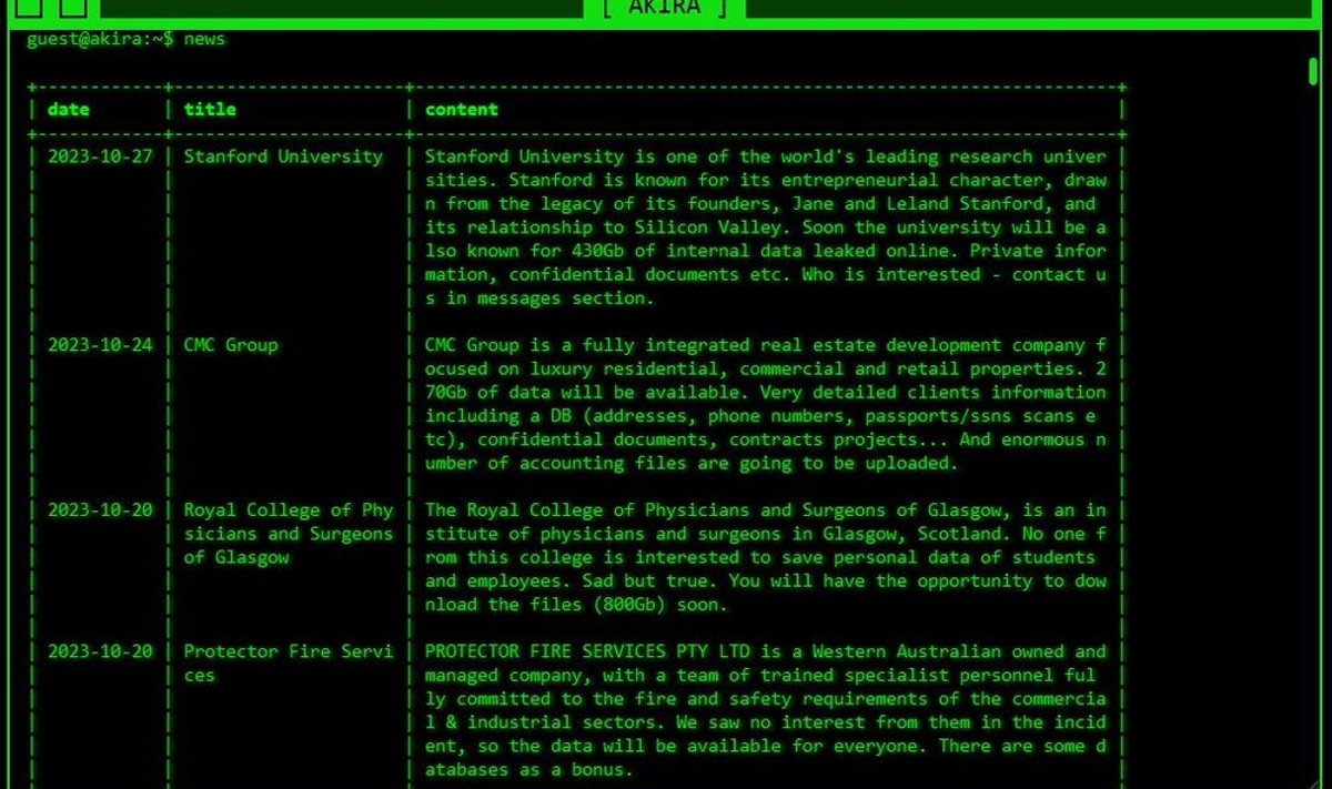 PÄTIBLOGI: Lunavararühmitus Akira peab tumeveebis aktiivset blogi, kus nad juba aastaid oma „töövõite“ tutvustavad. Peamiselt kasutavad nad blogi selleks, et ohvreid hirmutada.