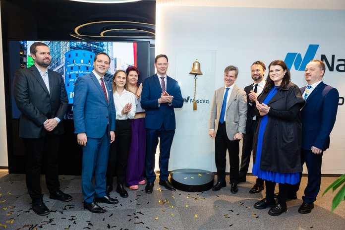 Tseremoonia Nasdaq Vilnius kontoris.