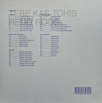 Reijo Roos, «tere kas tohib / tere kas võisõ».