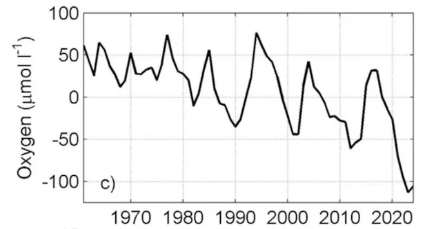 Läänemere keskosas, enam kui 100 meetri sügavusel, on hapnikupuudus praegu rekordiliselt suur.