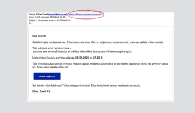 täna levib uus arvepettus, kus väidetakse, et arve on tasumata