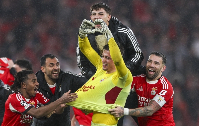 Anatoli Trubin kerkis Benfica p&auml;&auml;steingliks. Foto: Scanpix / Miguel A. Lopes / EPA
