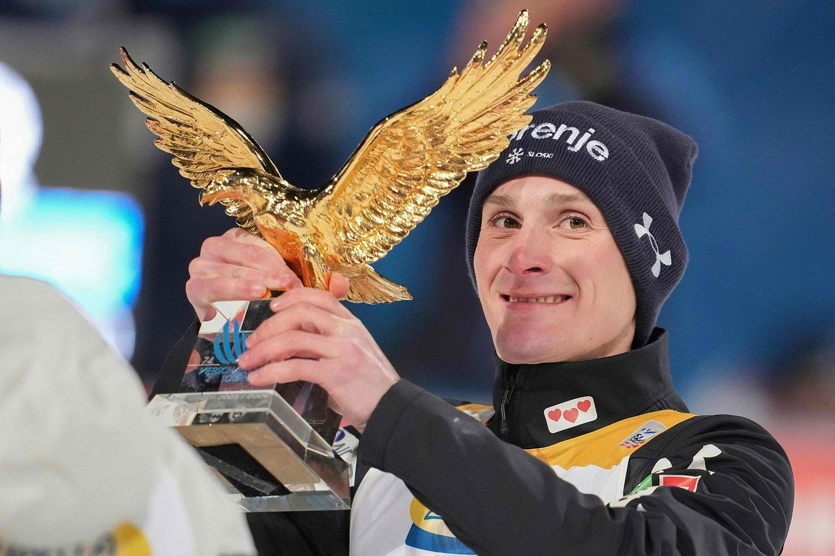 Domen Prevc krooniti kindlalt Nelja hüppemäe turnee võitjaks