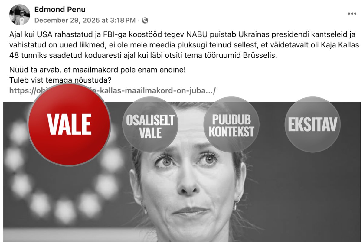 FAKTIKONTROLL | Ei, Kaja Kallas ei olnud Brüsselis 48 tundi koduarestis