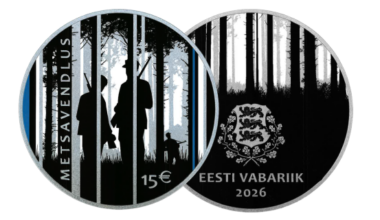Eesti Pank kinnitas metsavendlusele pühendatud hõbemündi kujunduse | Pressiteated