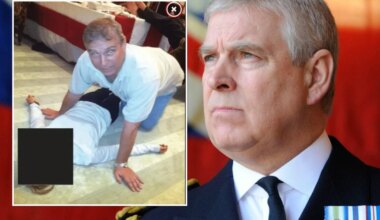 PIINLIKUD FOTOD! Endine prints Andrew Mountbatten-Windsor küürutab tundmatu naise kohal