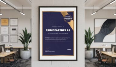PRIME PARTNER AS pälvis Usaldusväärne Ettevõte 2026 sertifikaadi