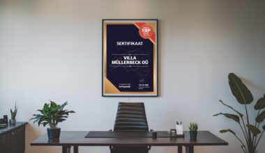 VILLA MÜLLERBECK OÜ pälvis Äripäeva TOP Ettevõte 2025 sertifikaadi