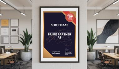 PRIME PARTNER AS pälvis Äripäeva TOP Ettevõte 2025 sertifikaadi
