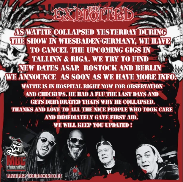 Ametlik teadaanne kontserdi edasi lükkumisest.