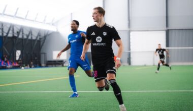 Kalju talvine t&auml;iendus Daniil S&otilde;t&scaron;ugov hooajaeelses kontrollm&auml;ngus RFS-i vastu. Foto: Liisi Troska / jalgpall.ee