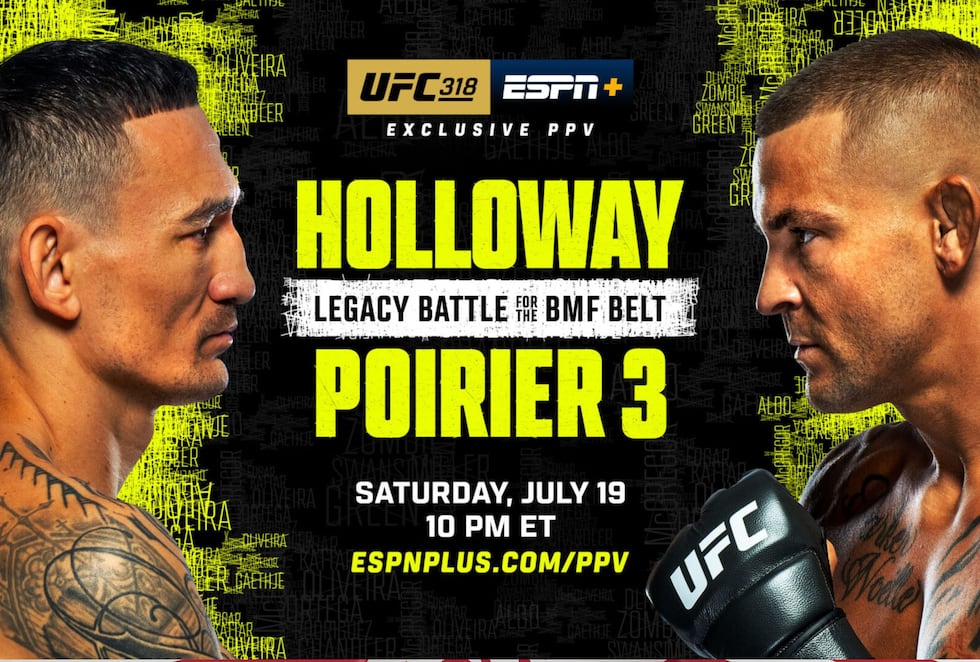 Max Holloway peleará con su eterno rival, Dustin Poirier en el UFC 318 este sábado 19 de julio, en el Smoothie King Center, Nueva Orleans, Luisiana, Estados Unidos. (Foto: UFC)