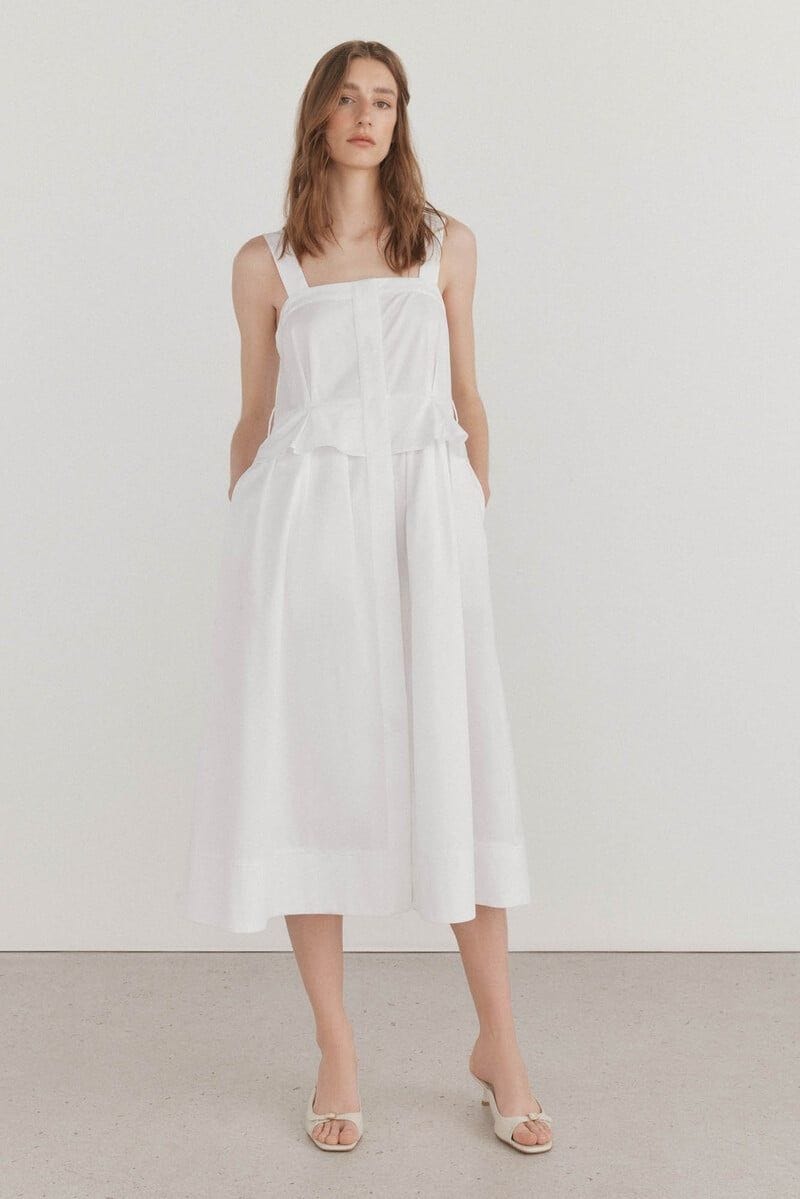 Vestido midi blanco