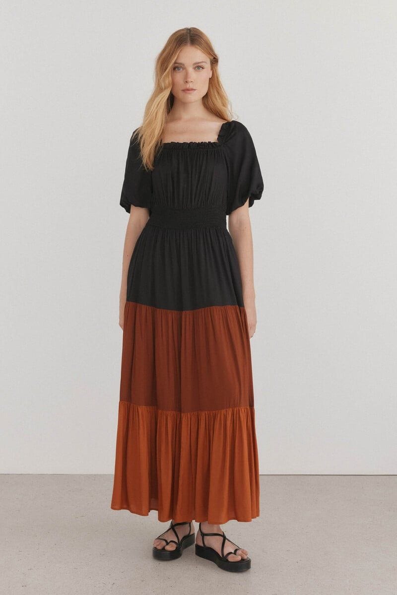 Vestido midi multicolor