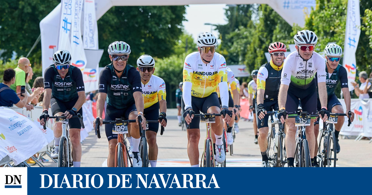 Un pelotón de 1600 cicloturistas homenajea a Miguel Induráin