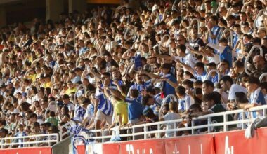 Una grada de San Lázaro llena de deportivistas hace unos días en el amistoso ante el Compostela.