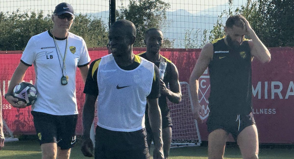 Laurent Blanc, con Benzema y Kante