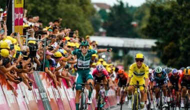 Wiebes celebra su segunda victoria en el Tour.