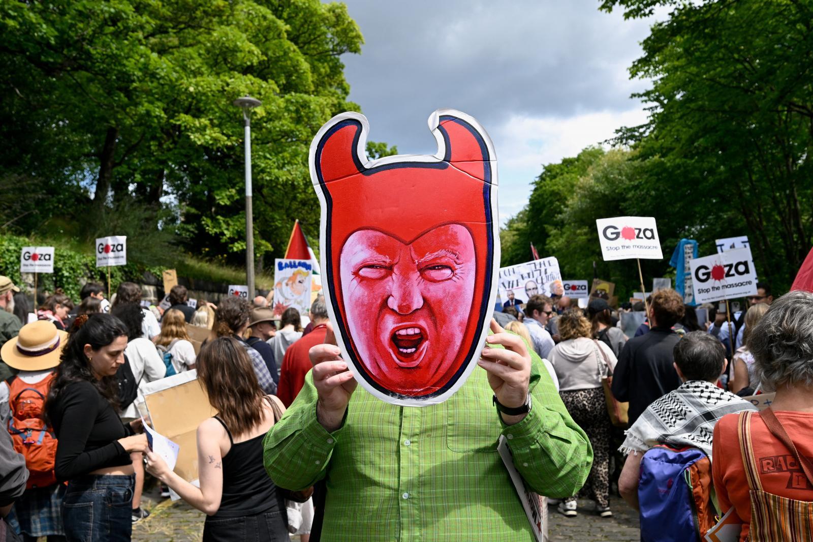 Manifestación contra Trump en Edimburgo.