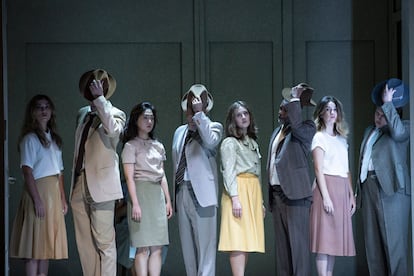Las doncellas de Penélope y sus pretendientes, en el segundo acto de la ópera de Gabriel Fauré.