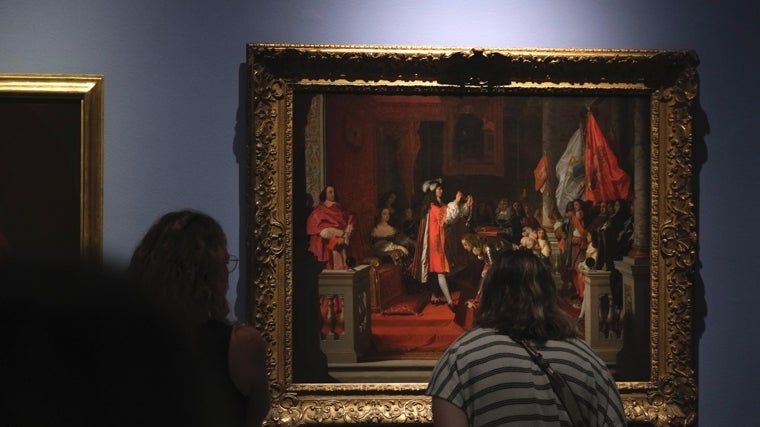Única obra de Ingres de la colección, "Felipe V imponiendo el Toisón de Oro al mariscal de Berwick"