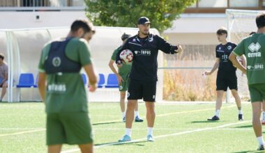 Las sensaciones de Oriol Riera, ante su primer test con Unionistas: «Es una buena prueba de fuego, sobre todo a nivel defensivo»