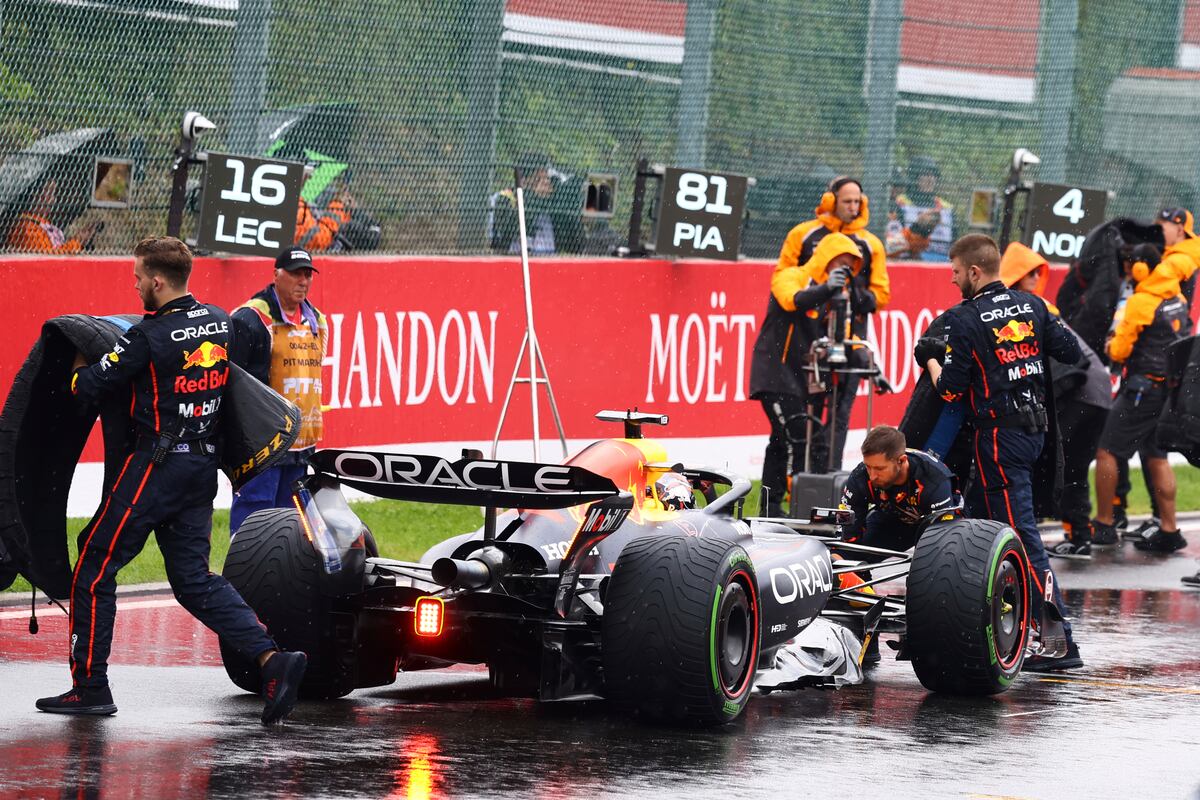 El coche de Max Verstappen antes de comenzar el GP de Bélgica este domingo.