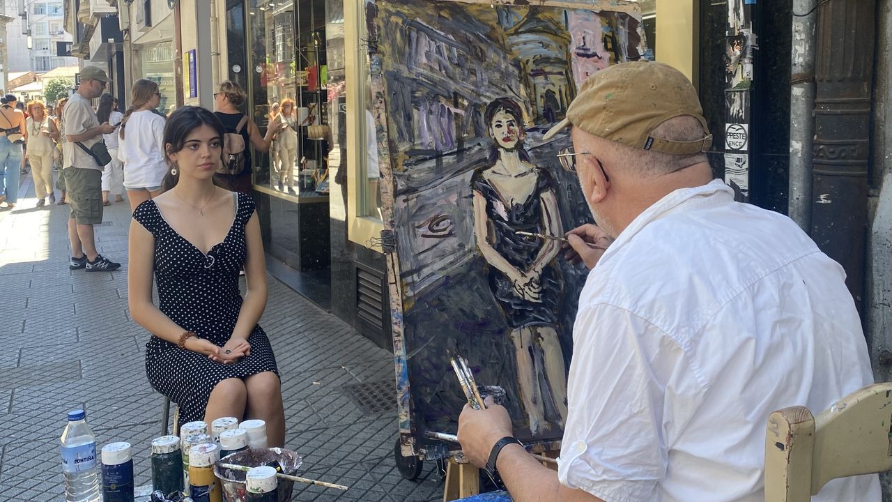 Un estudio de pintura al aire libre en plena rúa Michelena