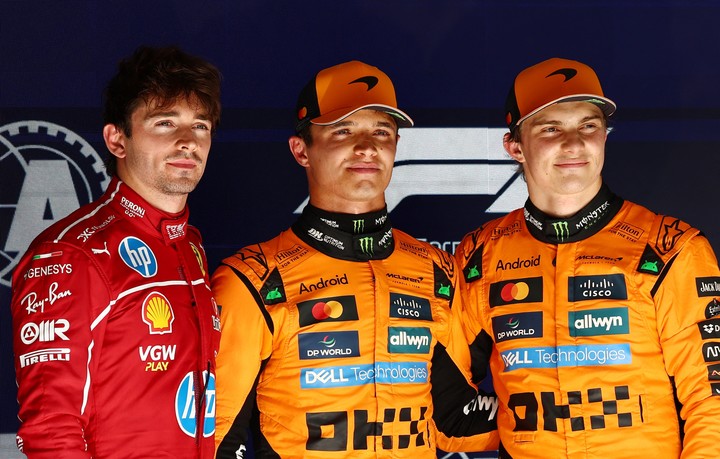 Leclerc (3°), Norris (1°) y Piastri (2°) picarán adelante.