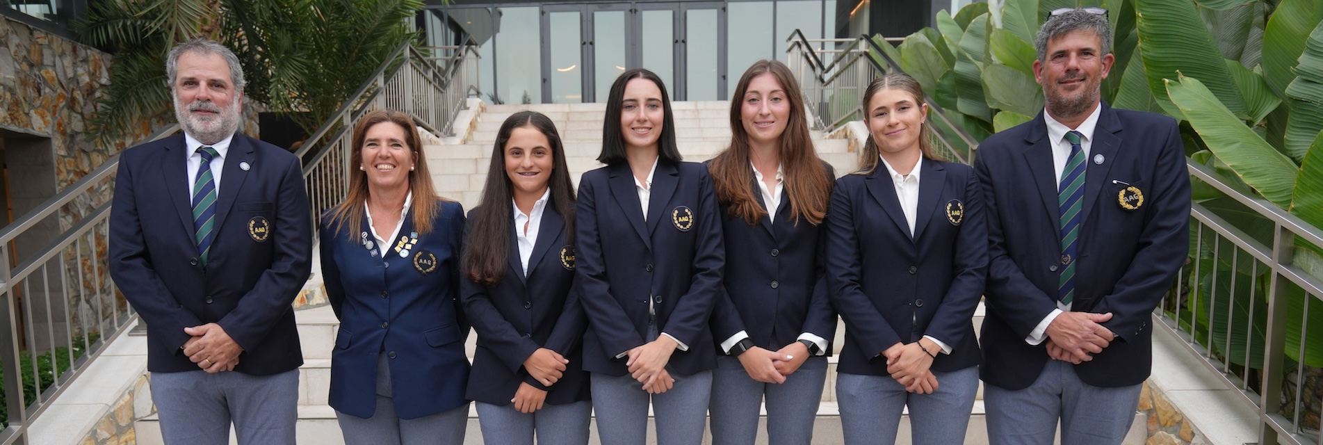 Diego Antonini (Cap.), María Olivero, Ana Giuliano, Mercedes Aldana, Malena Castro, María Cabanillas y Jorge Bollini (Coach).