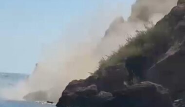 Monumental susto por un desprendimiento de rocas junto a la Cascada de Maro