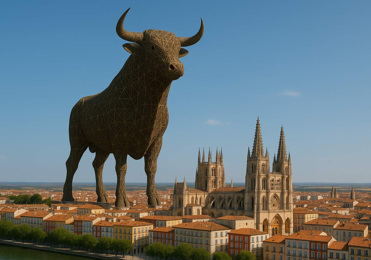 Así se vería el toro de 300 metros propuesto por Vox para Burgos
