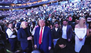 Trump deja a un lado disputa con Musk y asiste a pelea de campeonato de UFC en Nueva Jersey